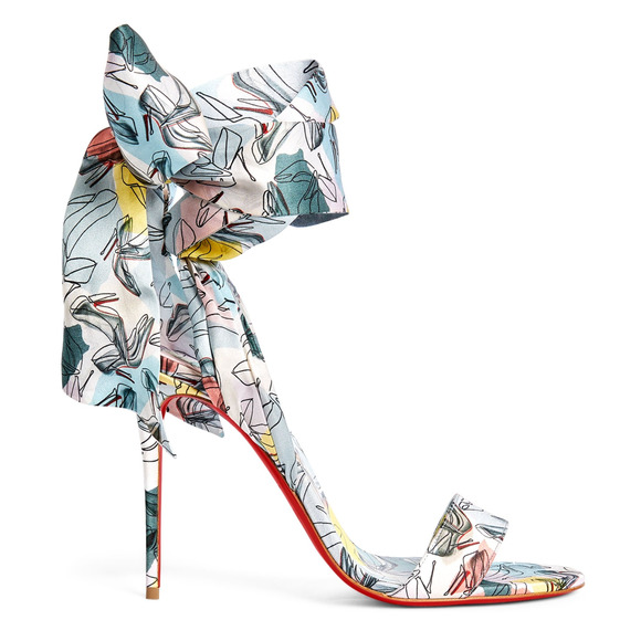 Christian Louboutin Sandale Du Desert 100 Shoes It Up Blue Sandal Heel Pump 38.5 - Picture 1 of 12